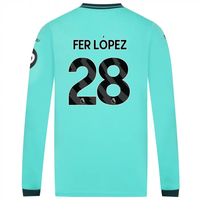 Wolverhampton Wanderers Shirts Store | Wolverhampton Wanderers A 2025-26 Wolves Away Shirt – Adult – LS FER LOPEZ 28 Shirts